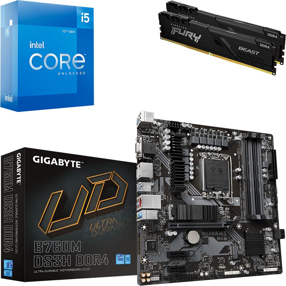 Kit évo Core i5-12600K + B760M DS3H DDR4 + 16 Go (image:1)