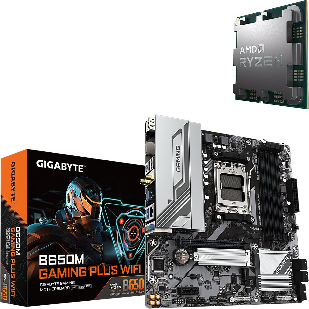 Duo AMD Ryzen 7 9800X3D (Tray) + B650M GAMING PLUS WIFI (image:1)