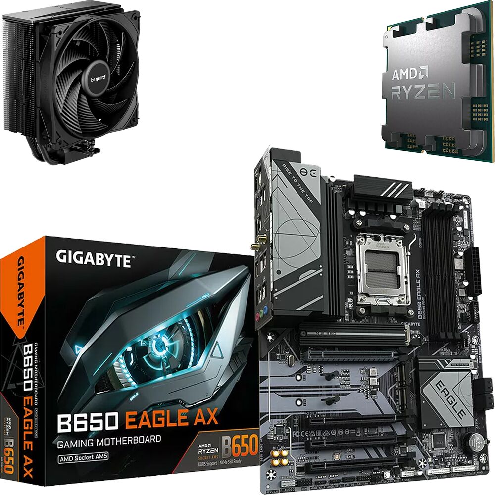 Trio AMD Ryzen 5 8400F (Tray) + GIGABYTE B650 EAGLE AX + Pure Rock 3 Black (image:1)