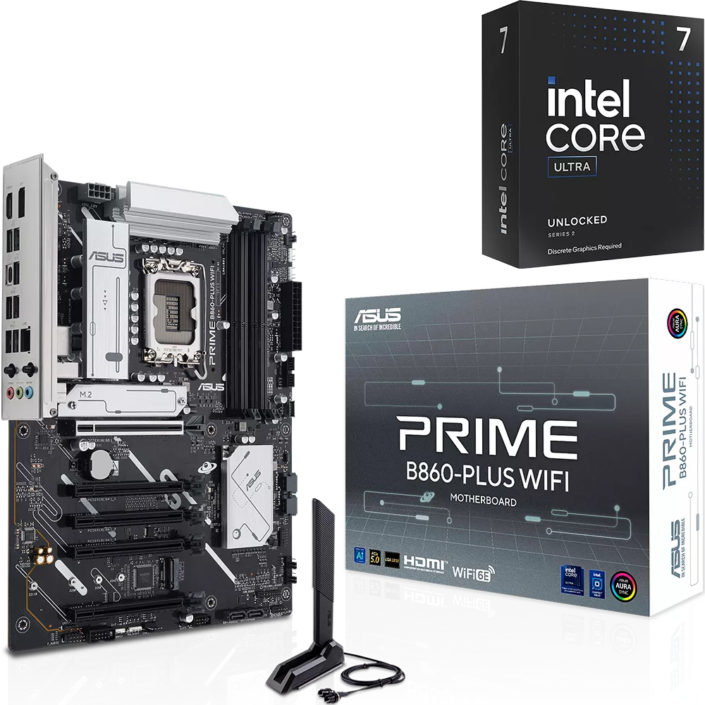 Duo Intel Core Ultra 7 265KF + ASUS PRIME B860-PLUS WIFI - Kit d