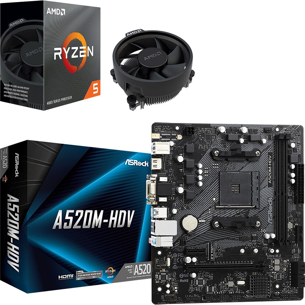 Duo AMD Ryzen 5 4500 + ASRock A520M-HDV (image:1)