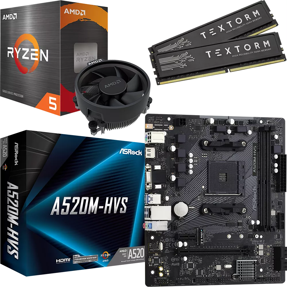 Kit évo Ryzen 5 5500 + A520M-HVS + 32 Go - Kit D'évolution - Top Achat
