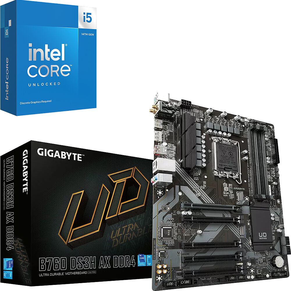 Duo Intel Core i5-14600KF + GIGABYTE B760 DS3H AX DDR4 (image:1)