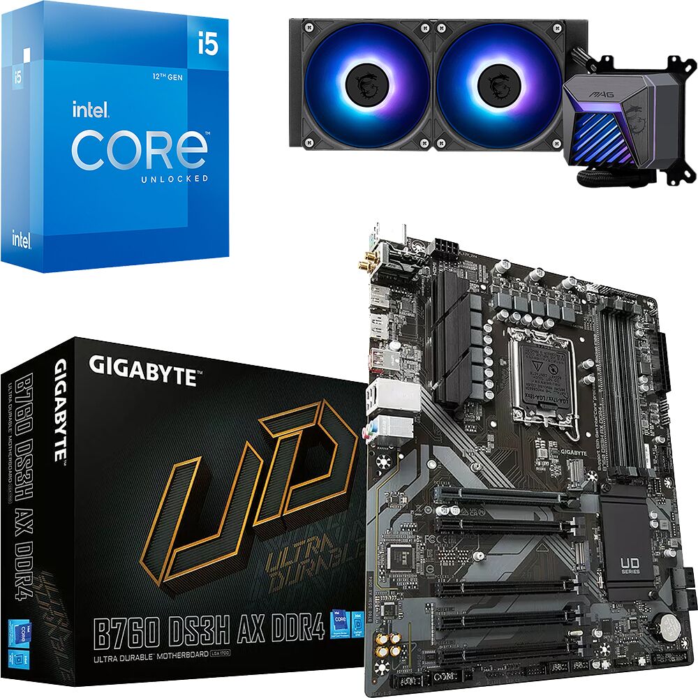 Trio Intel Core i5-12600K + GIGABYTE B760 DS3H AX DDR4 + CORELIQUID A15 240 (image:1)