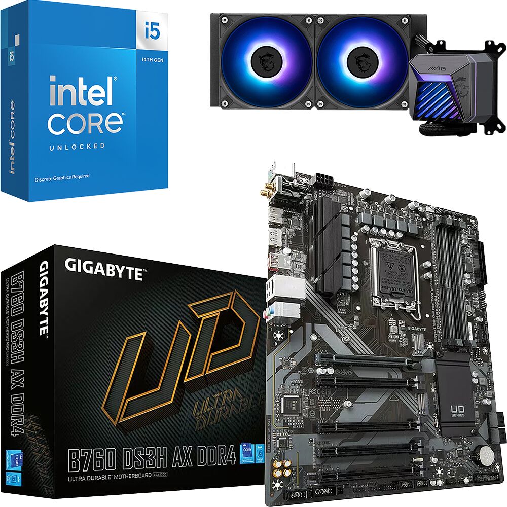 Trio Intel Core i5-14600KF + GIGABYTE B760 DS3H AX DDR4 + CORELIQUID A15 240 (image:1)