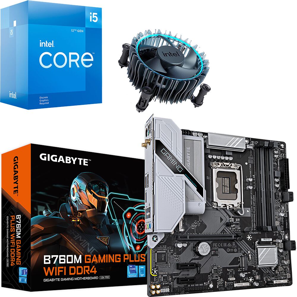 Duo Intel Core i5-12400F + GIGABYTE B760M GAMING PLUS WIFI DDR4 (image:1)