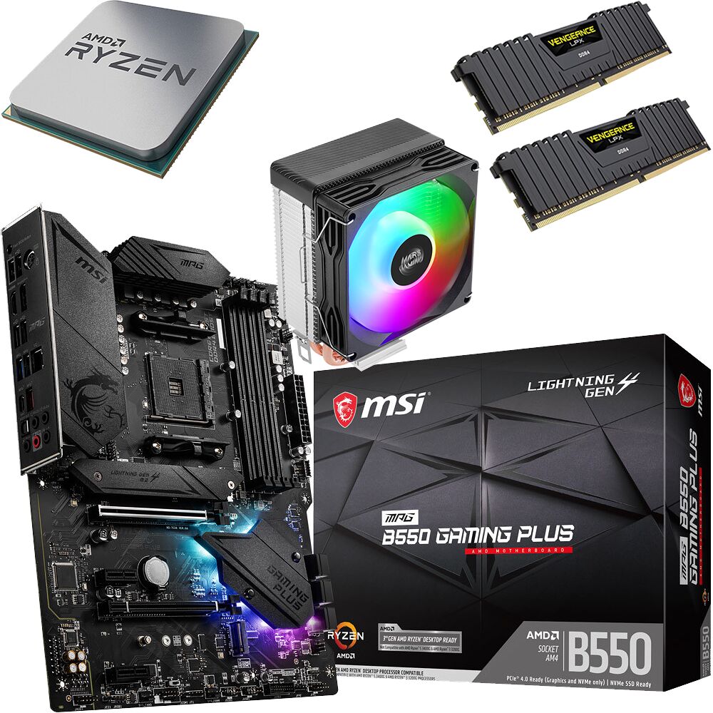 Kit Ã©vo Ryzen 5 5500 (Tray) + B550 Gaming Plus + MCPU-X2 + 32 Go (image:1)