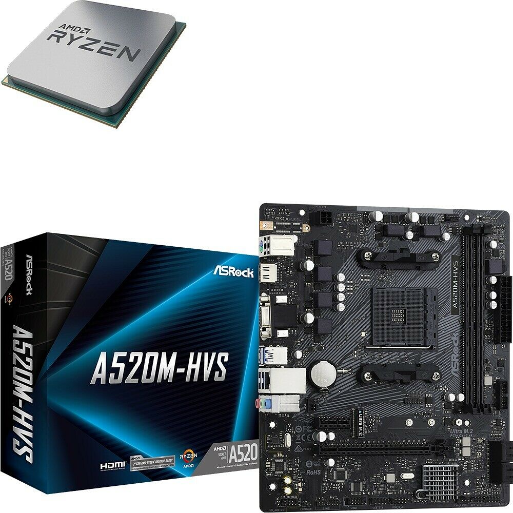 Duo AMD Ryzen 7 5700X (Tray) + A520M-HVS - Kit d'évolution - Top Achat