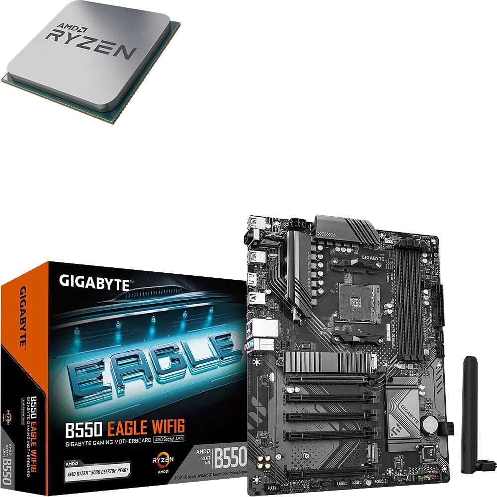 Duo AMD Ryzen 7 5700X (Tray) + B550 EAGLE WIFI6 (image:1)