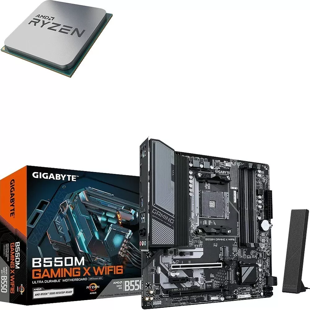 Duo AMD Ryzen 7 5700X (Tray) + B550M GAMING X WIFI6 - Kit d