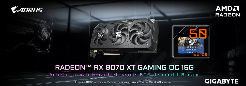 code Steam 50€ Gigabyte Radeon