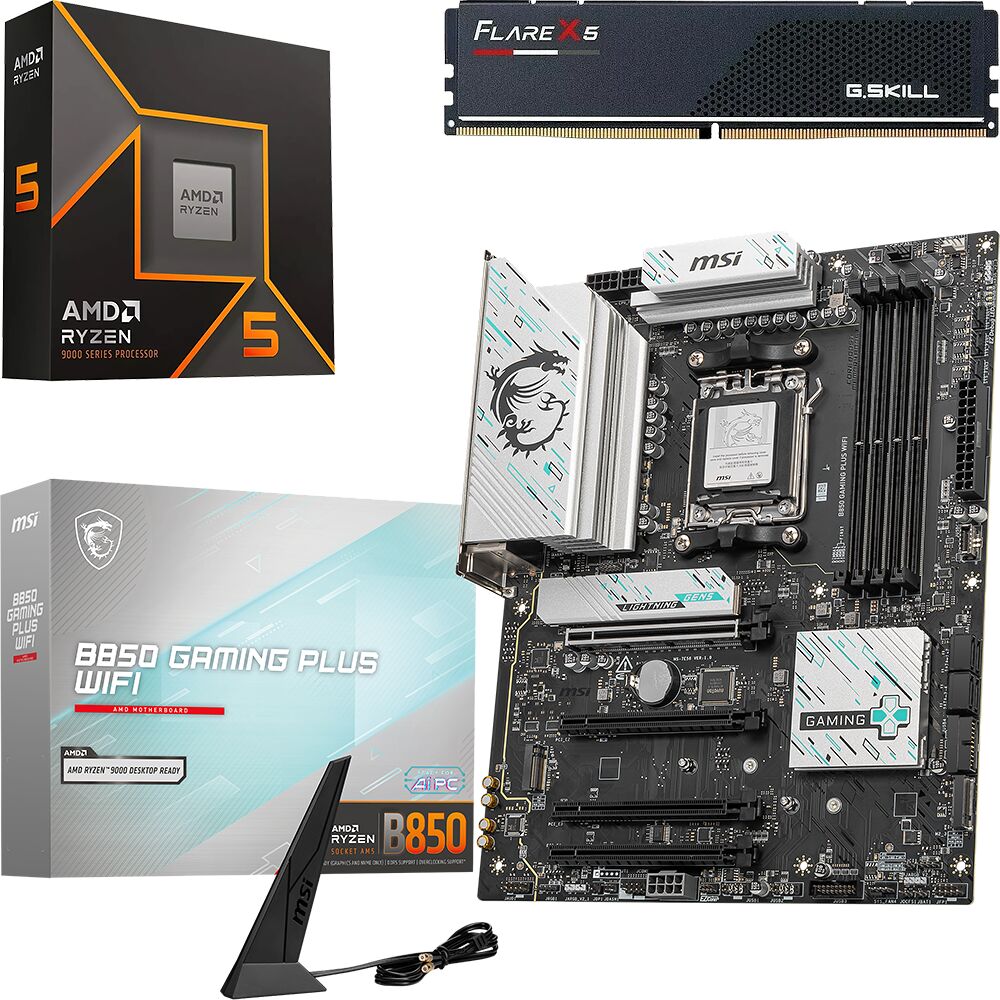 Kit Ã©vo Ryzen 5 9600X + B850 GAMING PLUS WIFI + 16 Go (image:1)