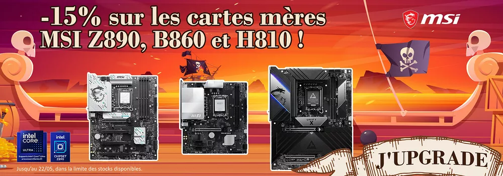slide anniv2026 15% Cartes mères MSI Z890, B860 et H810