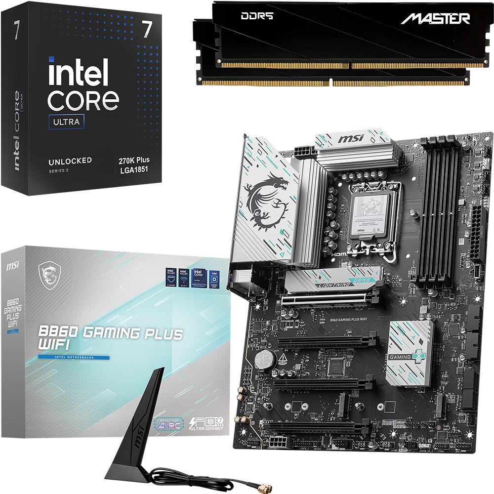 Kit Ã©vo Core Ultra 7 270K Plus + B860 GAMING PLUS WIFI + 32 Go (image:1)