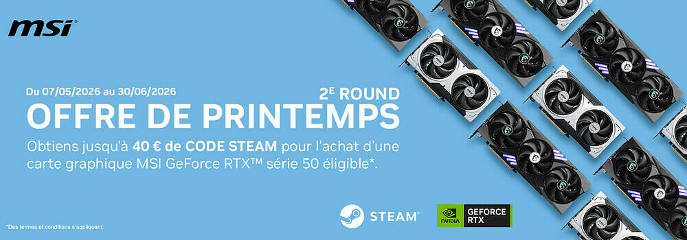 20€ de crédit Steam offerts par MSI !