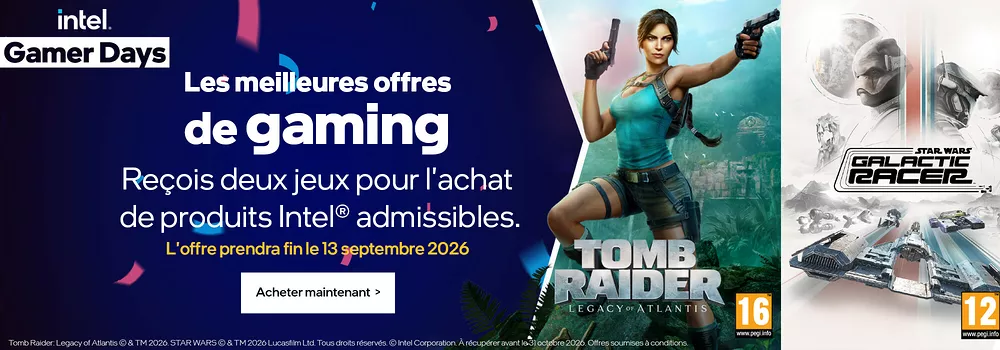 slide INTEL GAMER DAYS TOMB RAIDER STAR WARS GALACTIC RACER