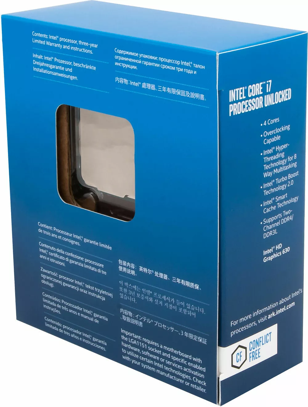 CPU Reconditionné 4.5GHz Processeur Intel Core I7-7700K (4 Cœurs, 4.5