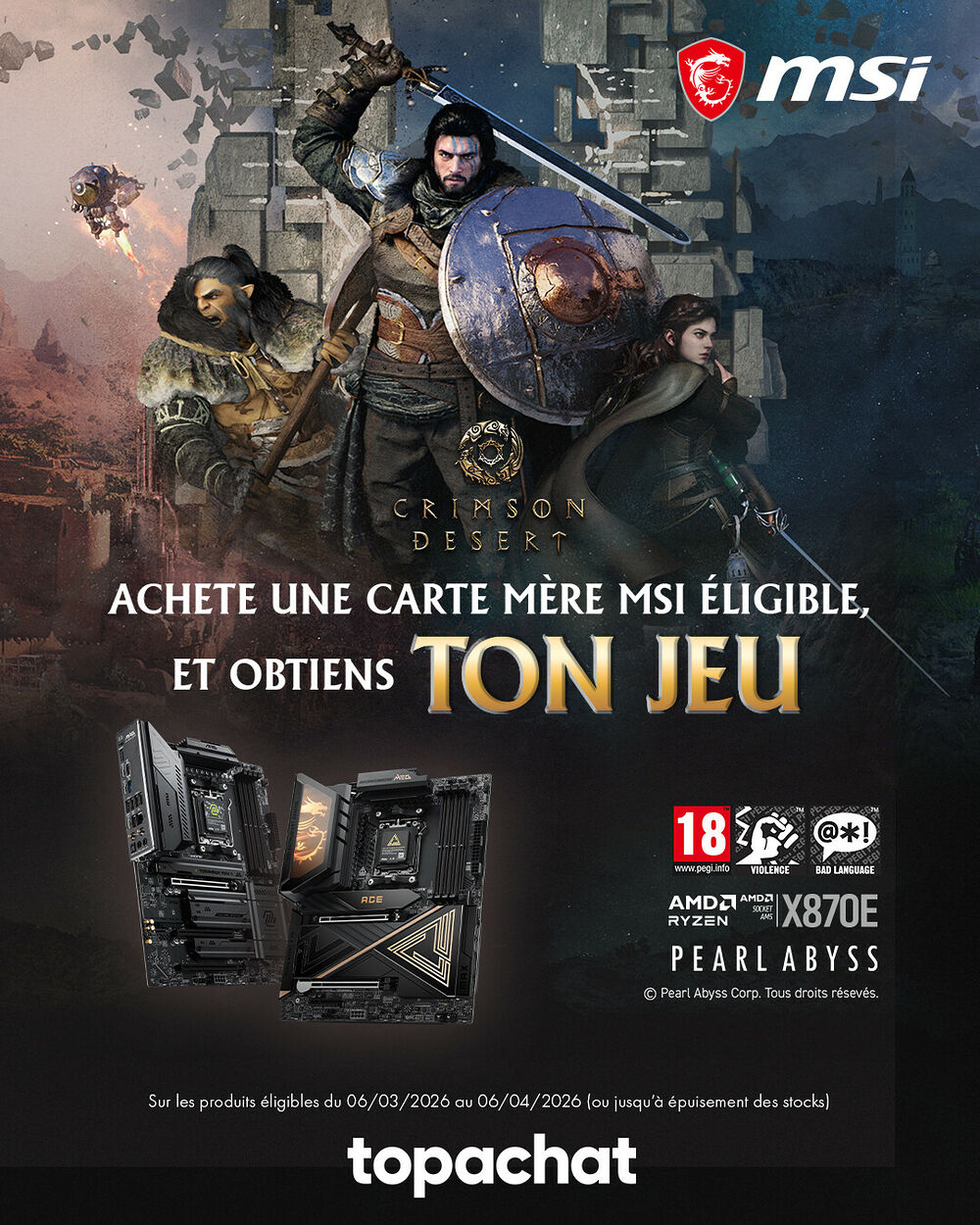 Crimson Desert offert par MSI !