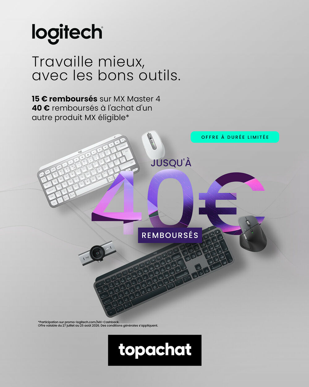 Jusqu'à 40€ remboursés avec Logitech