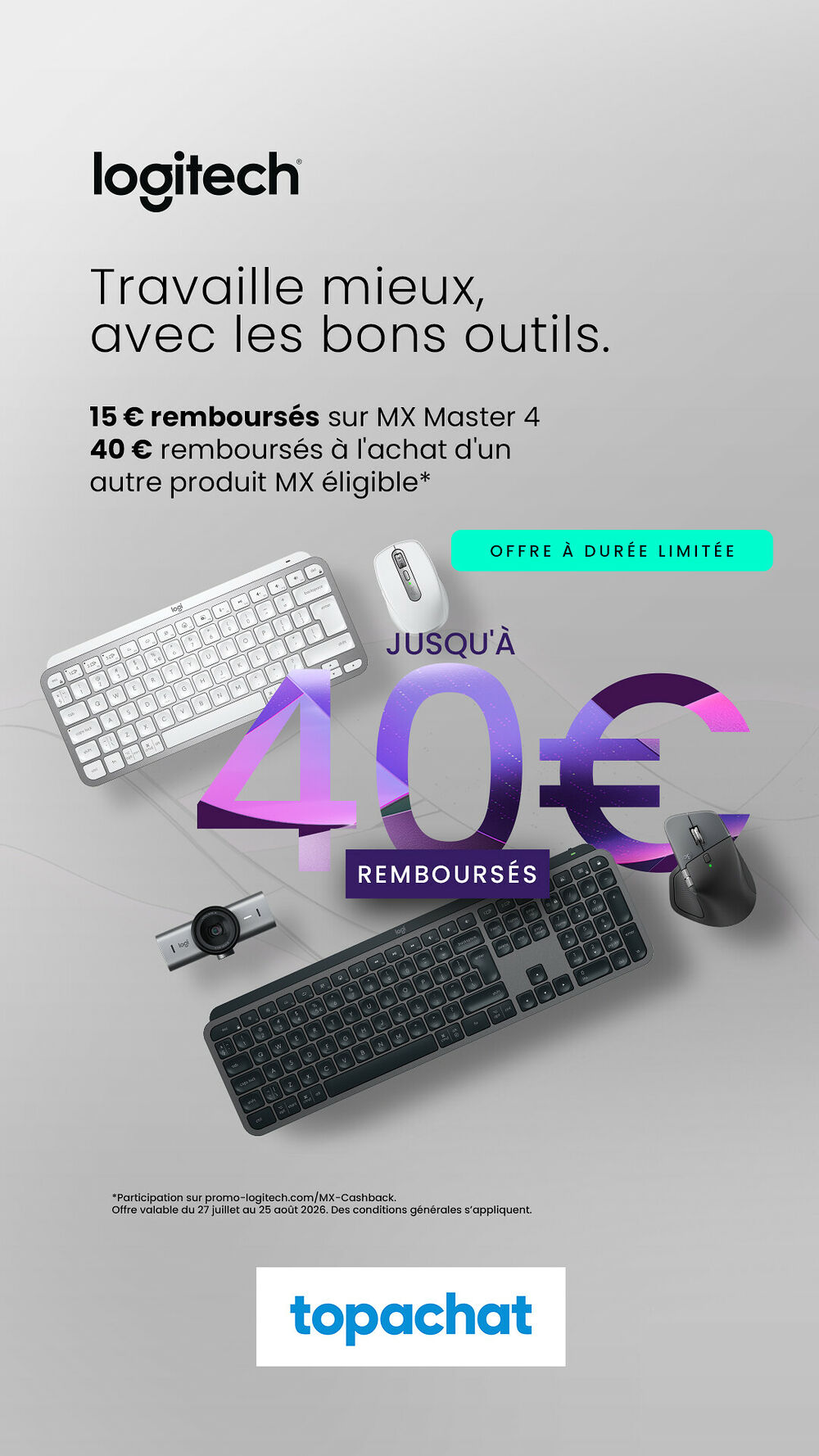 Jusqu'à 40€ remboursés avec Logitech