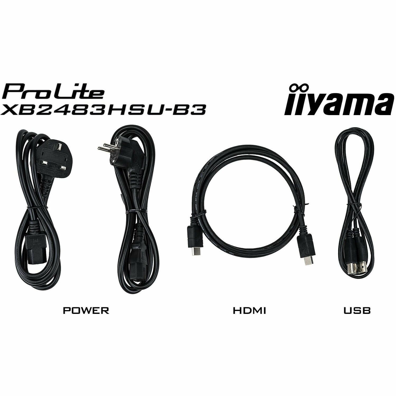 iiyama ProLite XB2483HSU : 23.8 pouces - Sans scintillement - Hub USB 2.0