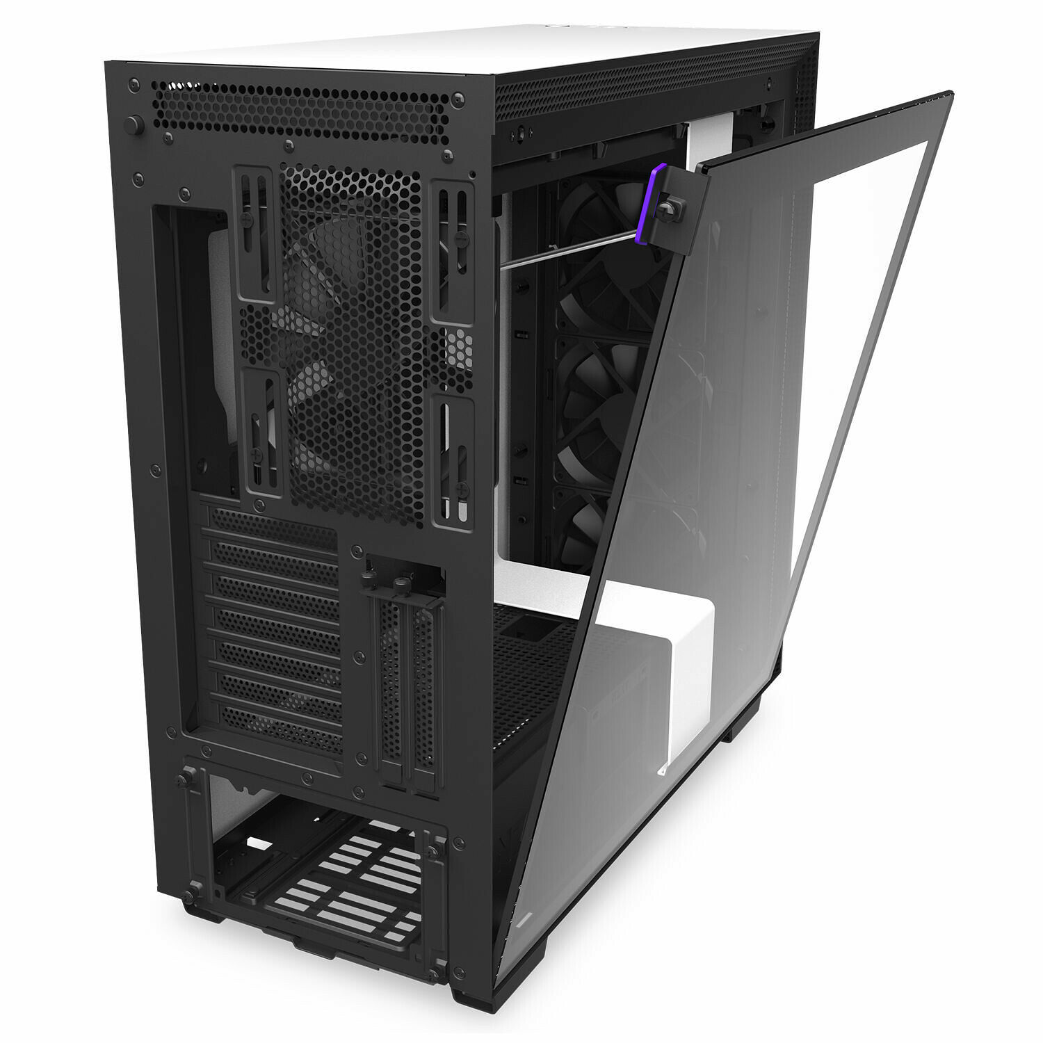 Boitier PC NZXT : boitier PC gamer Phantom noir, blanc, éclairage LED