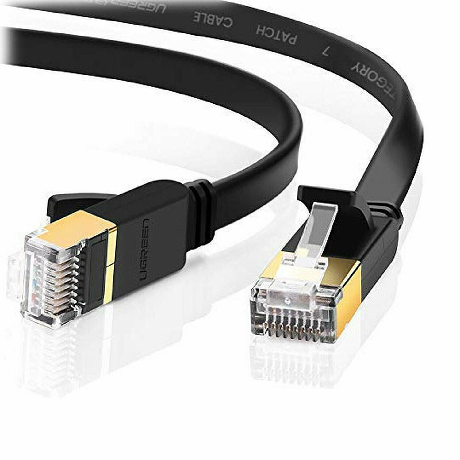 Câble ethernet RJ45 plat CAT7 U/FTP - Noir - 8 mètres - UGreen - Cable  Ethernet - Top Achat