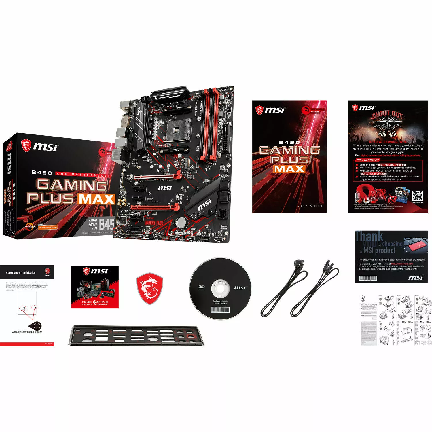 Kit évo Ryzen 5 1600 AF (3.2 GHz) + MSI B450 GAMING PLUS MAX + 16