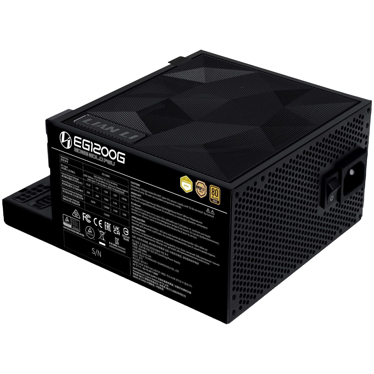 Lian Li Edge Gold Noir - 1200W (Hub USB inclus)