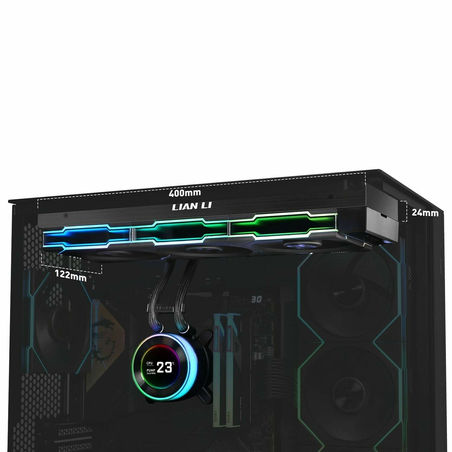 Lian Li Hydroshift II LCD-C 360TL Wireless Noir - 360 mm