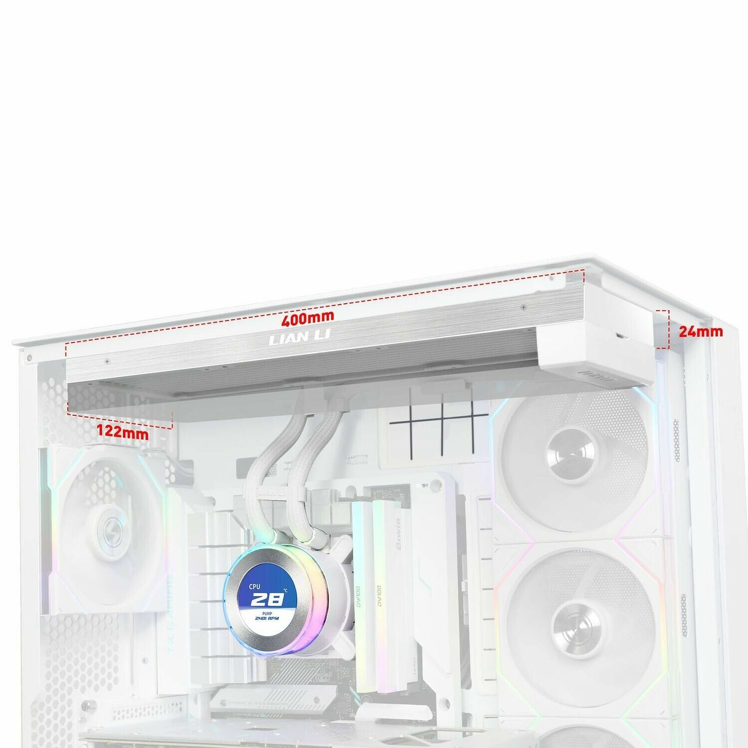Lian Li Hydroshift II LCD-C 360 Blanc - 360 mm (Fanless)