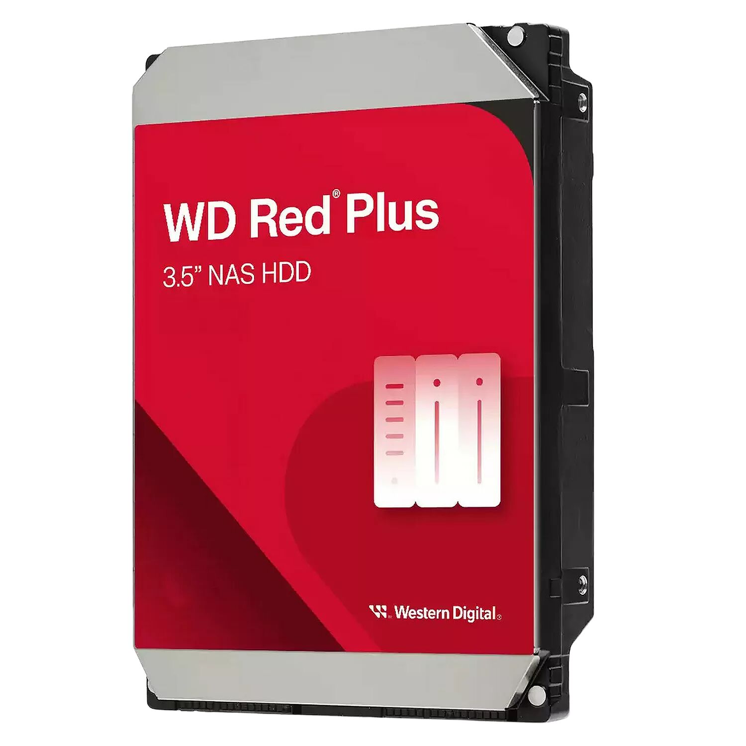 Disque dur interne Western Digital Red Plus de 3,5 pouces, conçu pour les serveurs NAS.