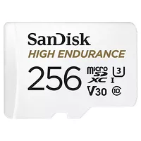 SanDisk High Endurance microSDXC UHS I U3 V30 256 Go Adaptateur SD
