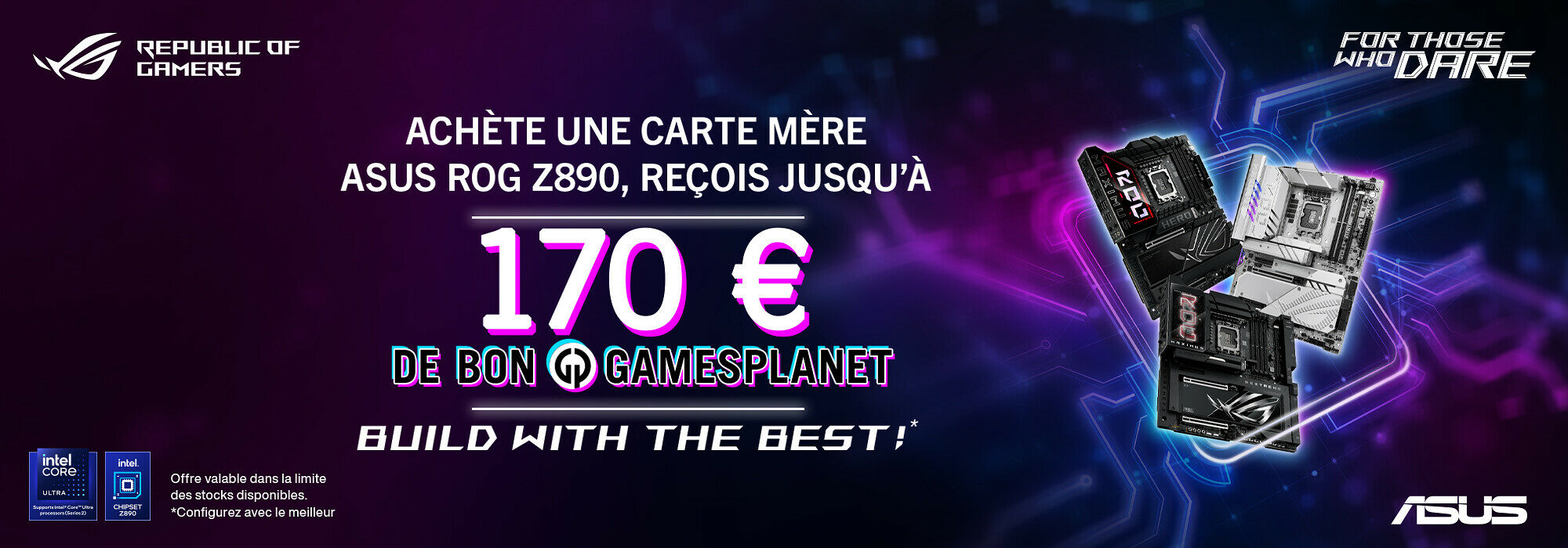 Jusqu'à 170€ de Bon Gamesplanet offert par Asus