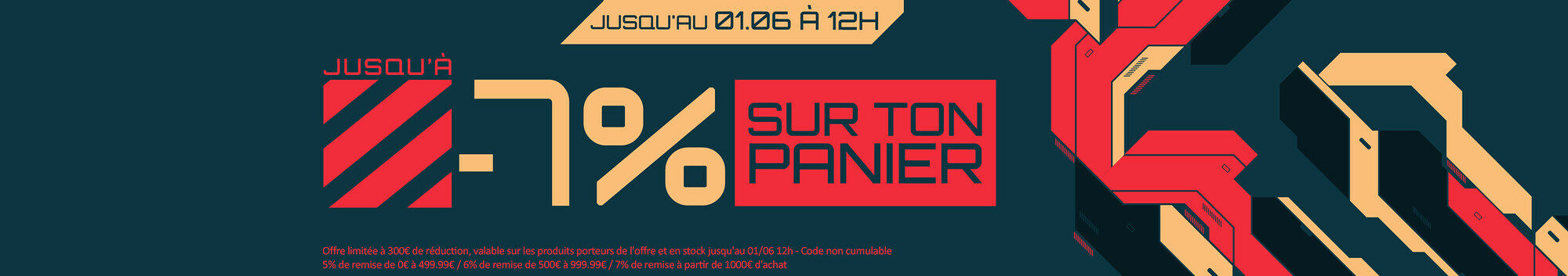 Jusqu'à 7% sur tous les produits