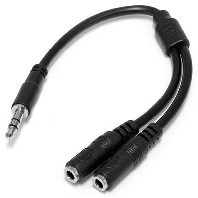 Startech Câble Audio Répartiteur Mini Jack Noir - 20 cm