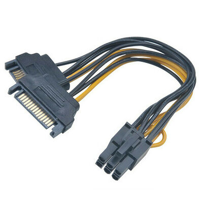 Câble adaptateur 2 x SATA vers PCI-Express 6 broches - 15 cm - Akasa