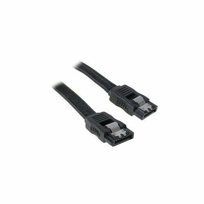 Câble SATA gainé à verrouillage BitFenix Alchemy - 30 cm - Noir/Noir