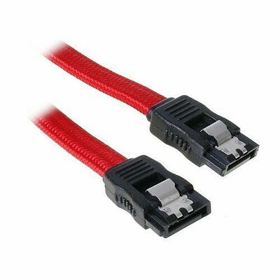 Câble SATA gainé à verrouillage BitFenix Alchemy - 30 cm - Rouge/Noir