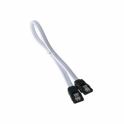 Câble SATA gainé à verrouillage BitFenix Alchemy - 30 cm - Blanc/Noir