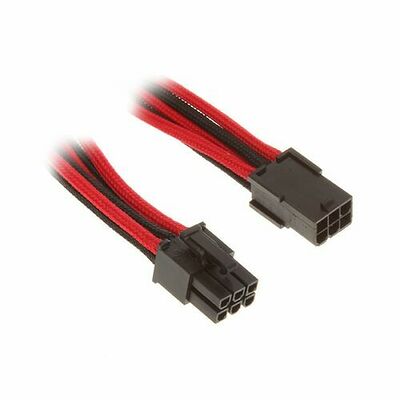 Câble rallonge gainé PCI-E 6 broches BitFenix Alchemy - 45 cm - Rouge/Noir