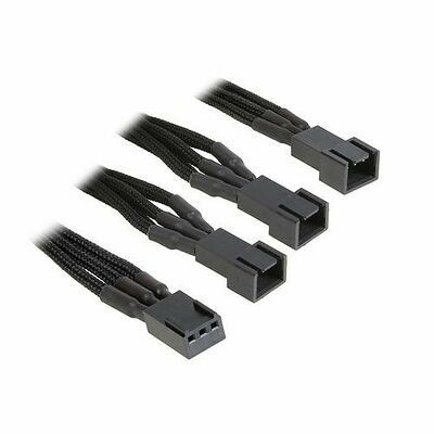 Câble adaptateur gainé 3 vers 3x3 broches BitFenix Alchemy - 60 cm - Noir/Noir