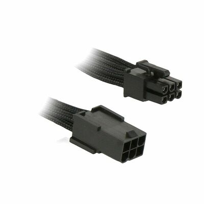 Câble rallonge gainé PCI-E 6 broches BitFenix Alchemy - 45 cm - Noir