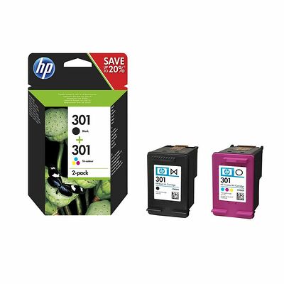 HP 301 Pack de 2 Noir/3 Couleurs (N9J72AE)