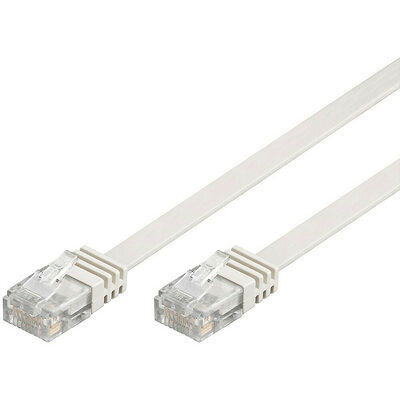 Câble ethernet RJ45 plat CAT6 U/UTP - Blanc - 1 mètre