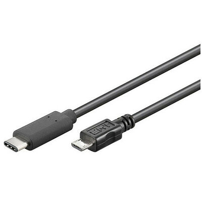 Câble adaptateur USB 2.0 Type C / Micro USB Type B - 60 cm - Noir - Goobay