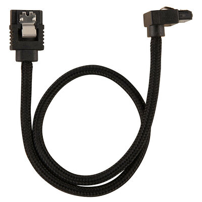 Câble SATA gainé (connecteur coudé) à verrouillage Corsair - 30 cm - Noir