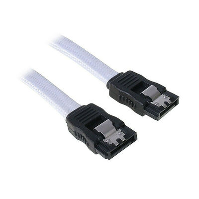 Câble SATA gainé à verrouillage BitFenix Alchemy - 75 cm - Blanc/Noir