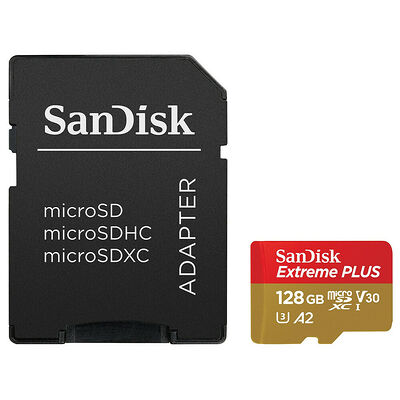 SanDisk Extreme Plus - Micro SDXC - UHS-I V30 A2 - 128 Go