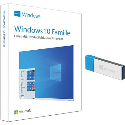 Microsoft Windows 10 Famille - 32/64 bits (version Clé USB)